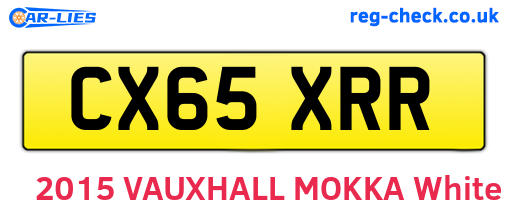 CX65XRR are the vehicle registration plates.