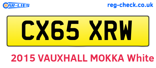 CX65XRW are the vehicle registration plates.