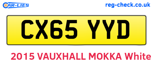 CX65YYD are the vehicle registration plates.