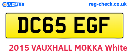 DC65EGF are the vehicle registration plates.