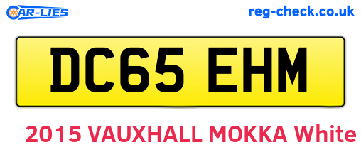 DC65EHM are the vehicle registration plates.