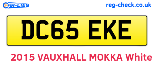 DC65EKE are the vehicle registration plates.