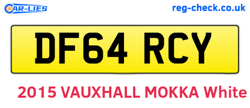 DF64RCY are the vehicle registration plates.
