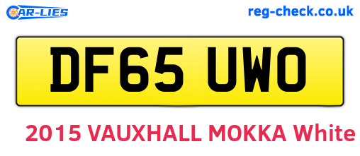 DF65UWO are the vehicle registration plates.