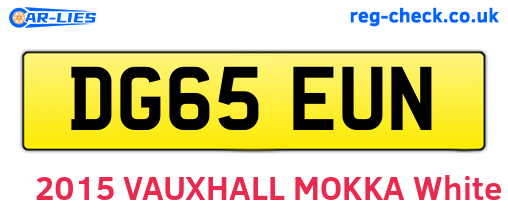 DG65EUN are the vehicle registration plates.