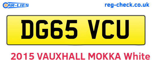DG65VCU are the vehicle registration plates.