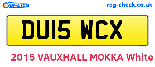 DU15WCX are the vehicle registration plates.