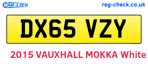 DX65VZY are the vehicle registration plates.