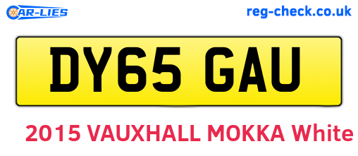 DY65GAU are the vehicle registration plates.