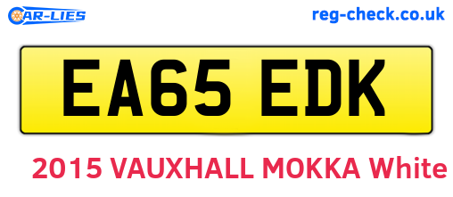 EA65EDK are the vehicle registration plates.