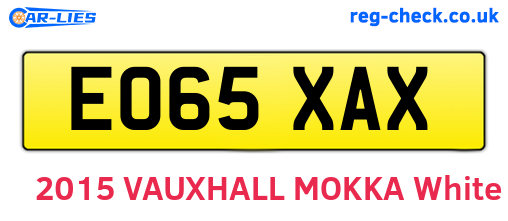 EO65XAX are the vehicle registration plates.
