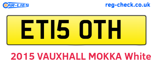 ET15OTH are the vehicle registration plates.