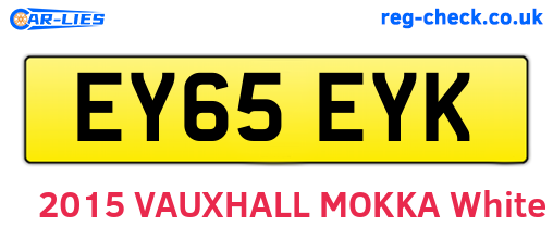 EY65EYK are the vehicle registration plates.
