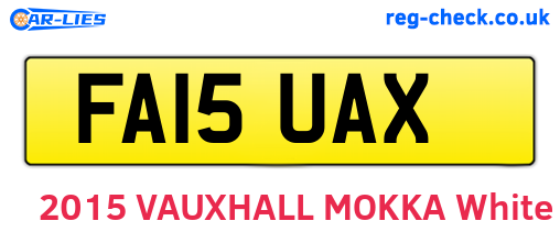 FA15UAX are the vehicle registration plates.