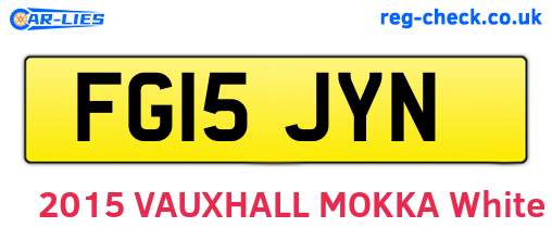 FG15JYN are the vehicle registration plates.