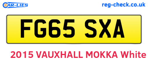 FG65SXA are the vehicle registration plates.