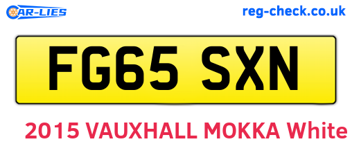 FG65SXN are the vehicle registration plates.