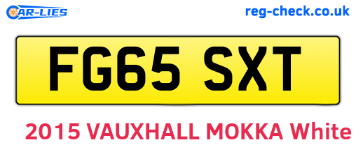 FG65SXT are the vehicle registration plates.