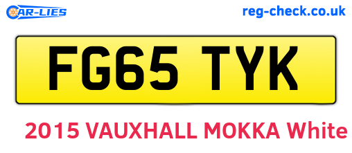 FG65TYK are the vehicle registration plates.