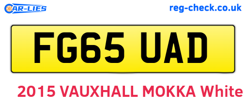 FG65UAD are the vehicle registration plates.