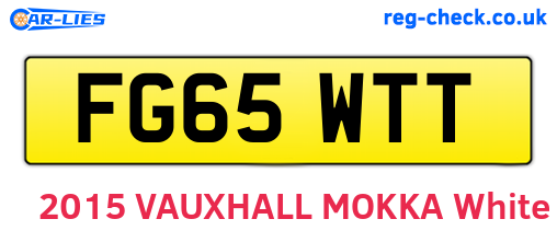 FG65WTT are the vehicle registration plates.