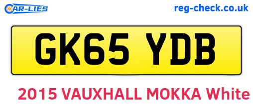 GK65YDB are the vehicle registration plates.
