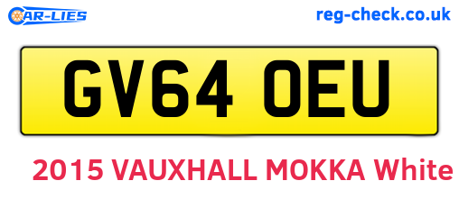 GV64OEU are the vehicle registration plates.