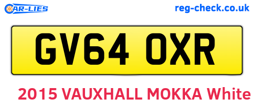 GV64OXR are the vehicle registration plates.