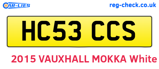 HC53CCS are the vehicle registration plates.