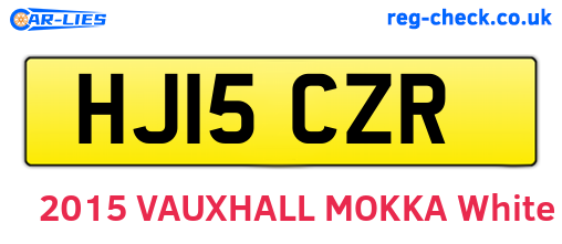 HJ15CZR are the vehicle registration plates.