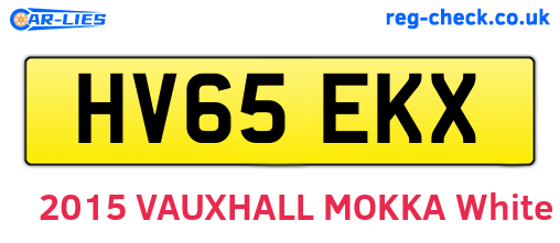 HV65EKX are the vehicle registration plates.