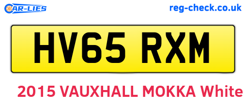 HV65RXM are the vehicle registration plates.