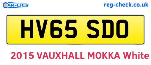 HV65SDO are the vehicle registration plates.