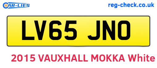 LV65JNO are the vehicle registration plates.