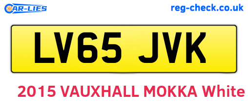 LV65JVK are the vehicle registration plates.
