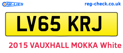 LV65KRJ are the vehicle registration plates.