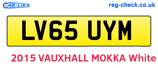 LV65UYM are the vehicle registration plates.