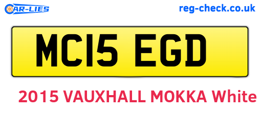 MC15EGD are the vehicle registration plates.