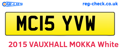 MC15YVW are the vehicle registration plates.