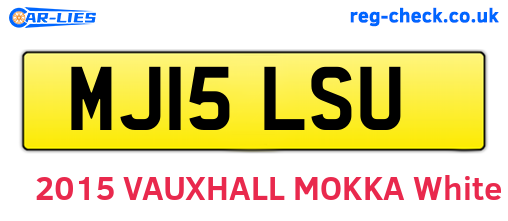 MJ15LSU are the vehicle registration plates.