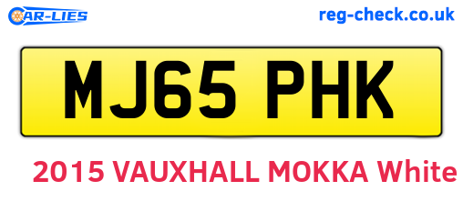 MJ65PHK are the vehicle registration plates.