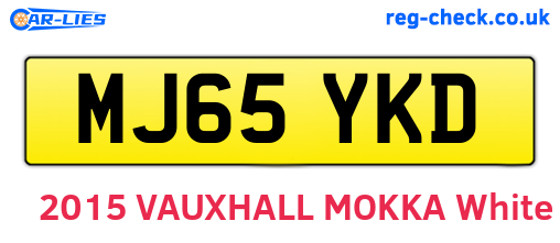 MJ65YKD are the vehicle registration plates.