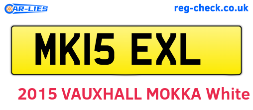 MK15EXL are the vehicle registration plates.