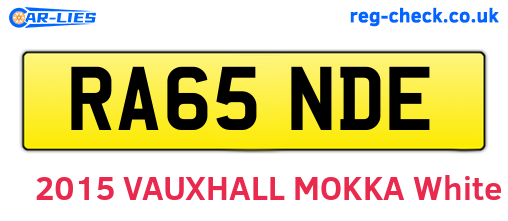 RA65NDE are the vehicle registration plates.