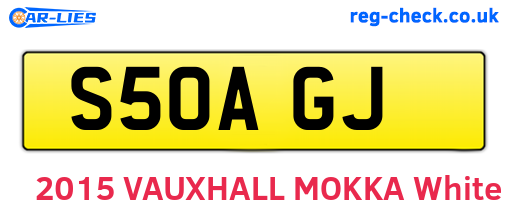 S50AGJ are the vehicle registration plates.
