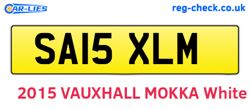 SA15XLM are the vehicle registration plates.