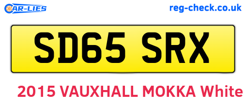 SD65SRX are the vehicle registration plates.