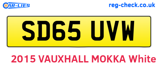 SD65UVW are the vehicle registration plates.