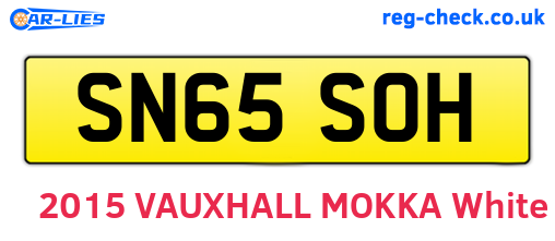 SN65SOH are the vehicle registration plates.