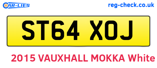 ST64XOJ are the vehicle registration plates.